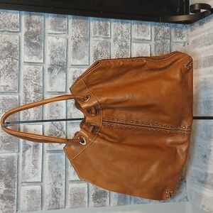 Michael Kors Astor Studded X-Large Ring Tote – Tan Leather | Edgy & Iconic 🖤✨